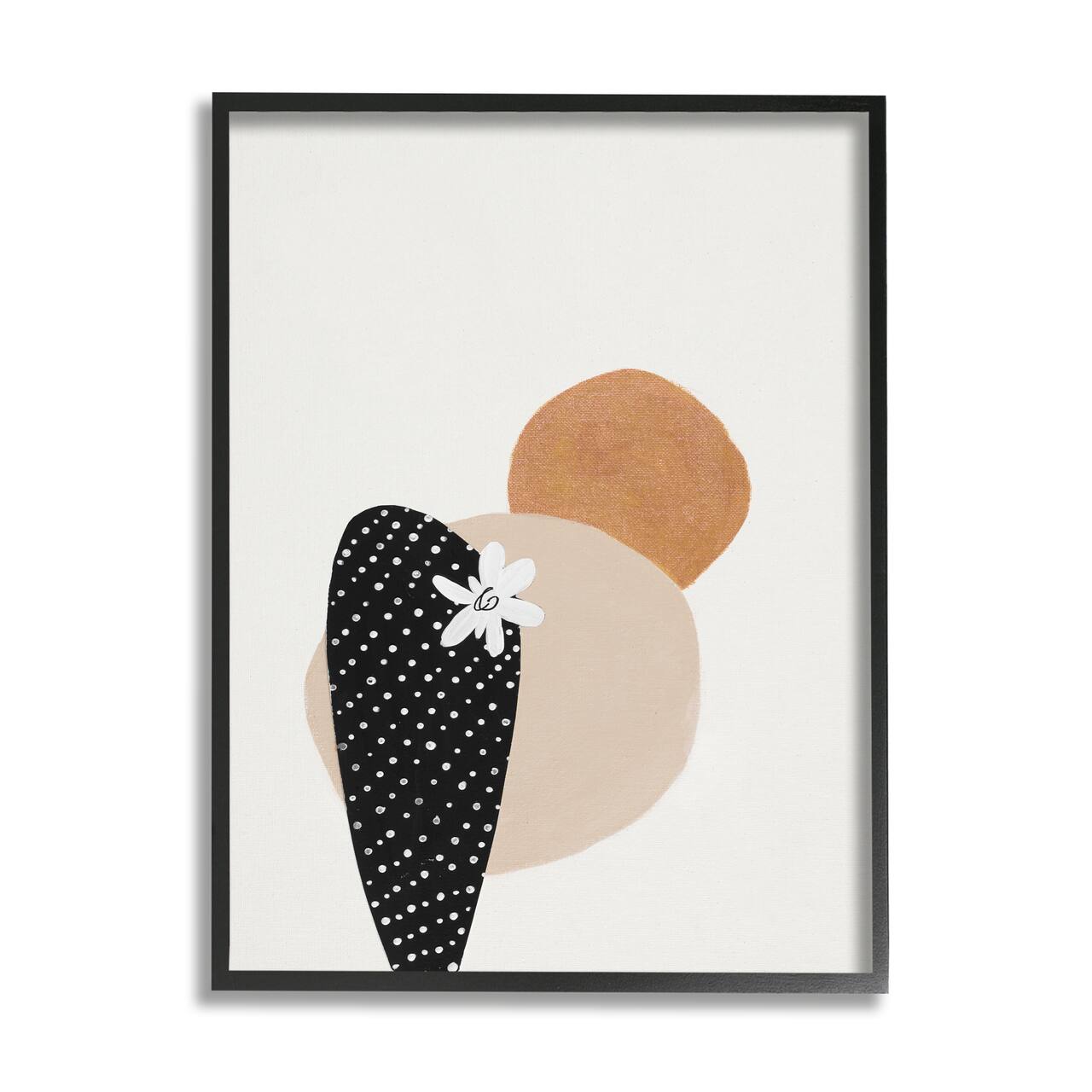 Stupell Industries Floral Prickly Pear Cactus Terracotta Abstract in Black Frame Wall Art